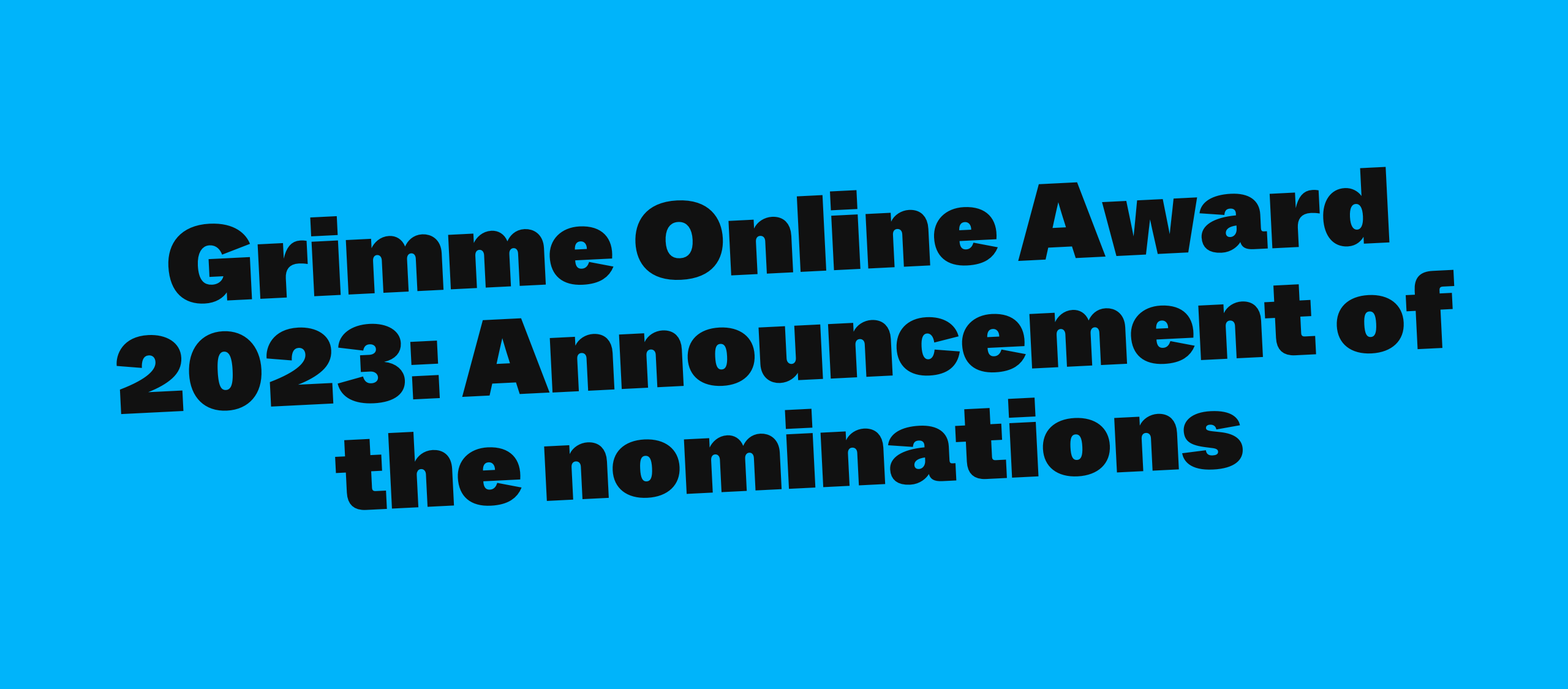 Grimme Online Award 2023: